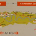 4. Etappe linkselbisch bis Elster (da in Pretzsch die Fähre wegen Hochwasser nicht fuhr), dann rechtselbisch bis Wittenberg