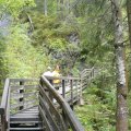 abenteuerliche Holz-Stege hoch über dem rauschenden Wasser