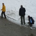 An der Mittelstation liegt schon Schnee.