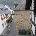 Blick aus unserem Fenster in die niedliche altertümliche Stadt.