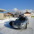 Abreise. Die Schneeketten dürfen wieder runter.