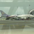 Unser Flieger von MUH nach BKK auf dem Flughafen von Bangkok