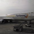 Frankfurt/M: Der Siegerflieger, welcher die Fußballweltmeister nach Hause geflogen hat.