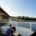 Die Margarentenbrücke mit der kleinen Brücke zur Margareteninsel.